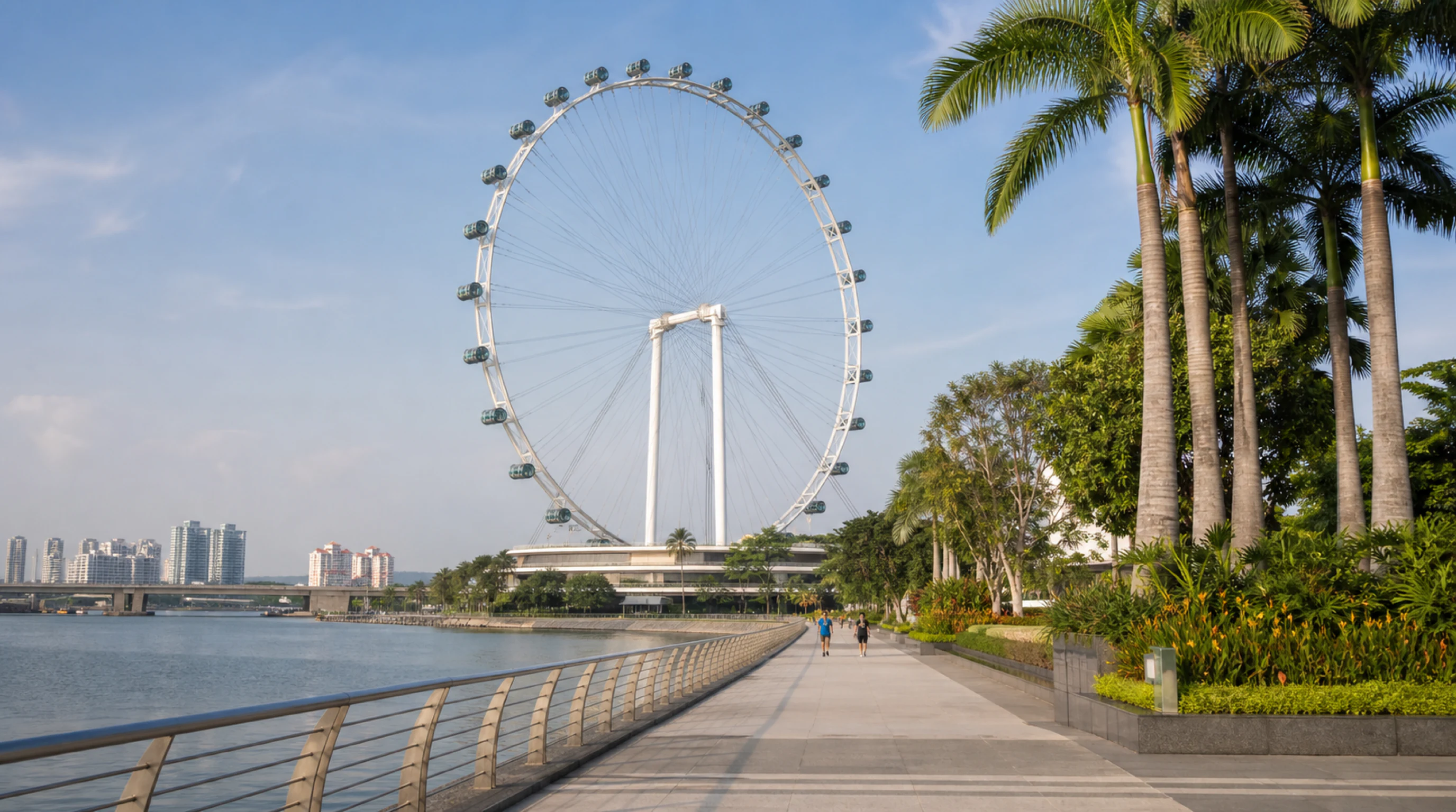 Колесо обозрения Singapore Flyer у набережной